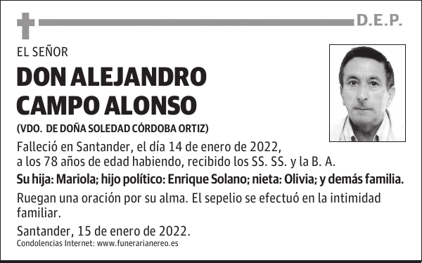 DON ALEJANDRO CAMPO ALONSO