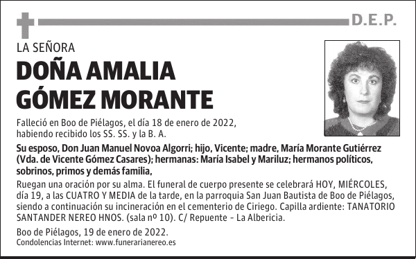 DOÑA AMALIA GÓMEZ MORANTE