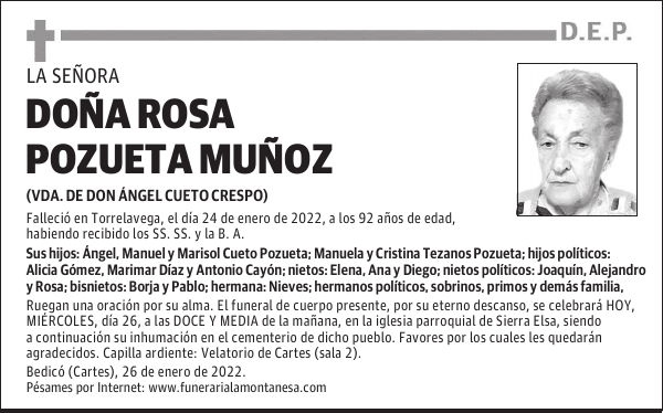 DOÑA ROSA POZUETA MUÑOZ