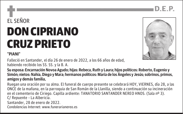 DON CIPRIANO CRUZ PRIETO