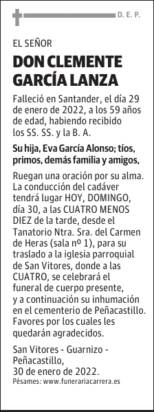 DON CLEMENTE GARCÍA LANZA
