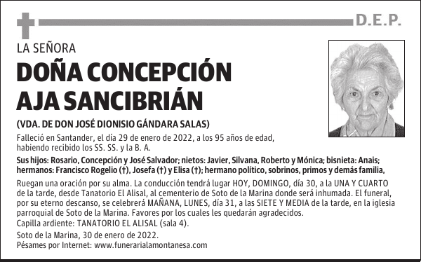 DOÑA CONCEPCIÓN AJA SANCIBRIÁN