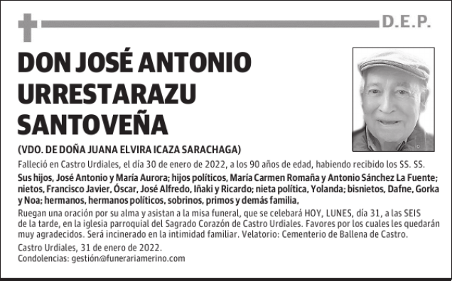 DON JOSÉ ANTONIO URRESTARAZU SANTOVEÑA