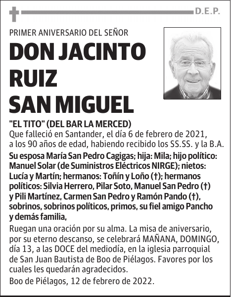 DON JACINTO RUIZ SAN MIGUEL