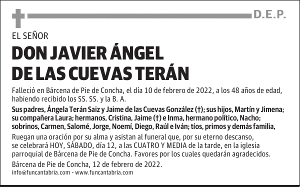 DON JAVIER ÁNGEL DE LAS CUEVAS TERÁN