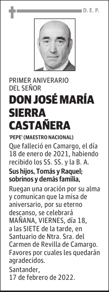 DON JOSÉ MARÍA SIERRA CASTAÑERA