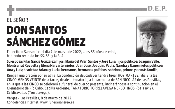 DON SANTOS SÁNCHEZ GÓMEZ