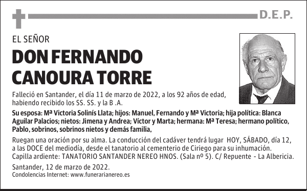 DON FERNANDO CANOURA TORRE