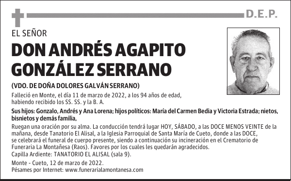 DON ANDRÉS AGAPITO GONZÁLEZ SERRANO