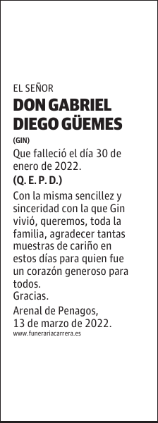DON GABRIEL DIEGO GÜEMES