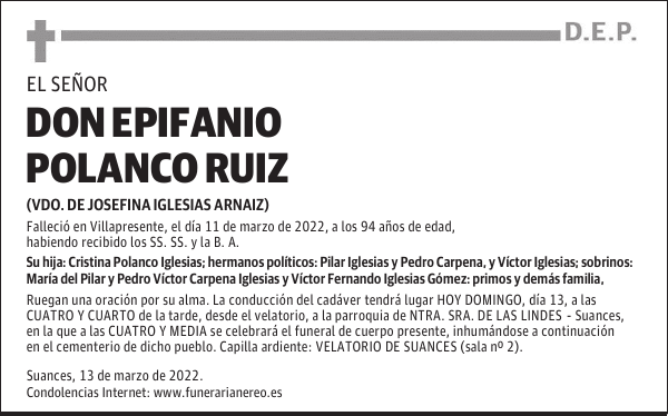 DON EPIFANIO POLANCO RUIZ
