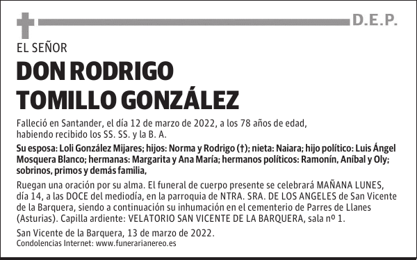 DON RODRIGO TOMILLO GONZÁLEZ
