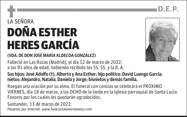 DOÑA ESTHER HERES GARCÍA