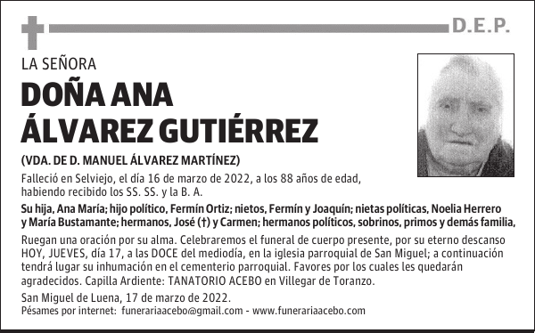 Dña. Ana Álvarez Gutiérrez