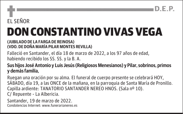 DON CONSTANTINO VIVAS VEGA