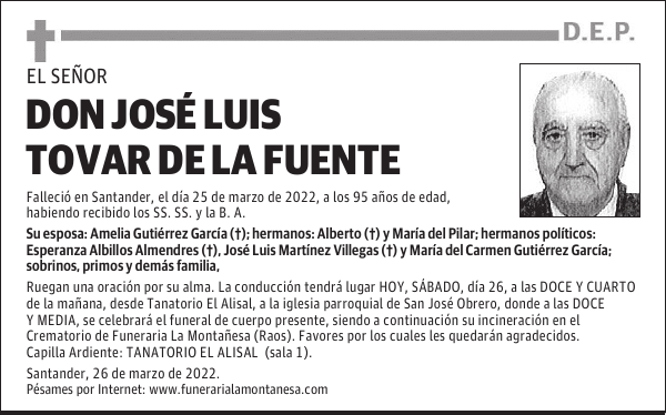 DON JOSÉ LUIS TOVAR DE LA FUENTE