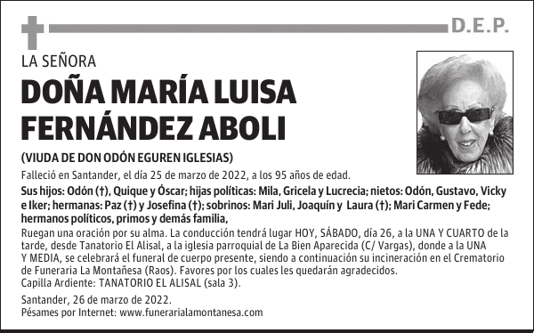 DOÑA MARÍA LUISA FERNÁNDEZ ABOLI