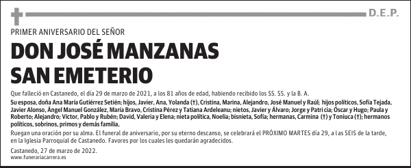DON JOSÉ MANZANAS SAN EMETERIO