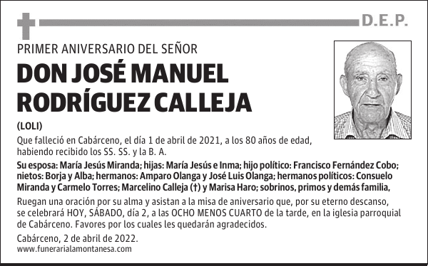 DON JOSÉ MANUEL RODRÍGUEZ CALLEJA