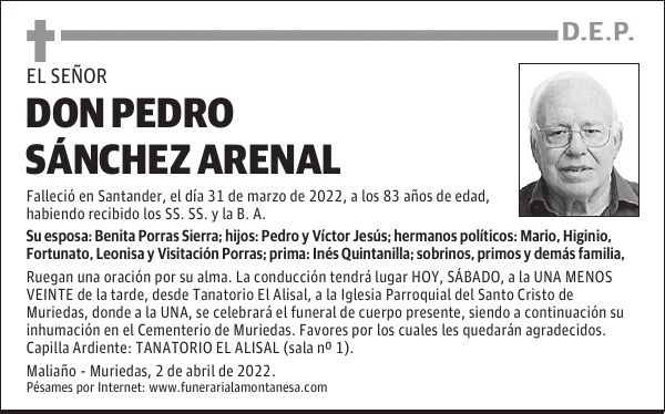 DON PEDRO SÁNCHEZ ARENAL