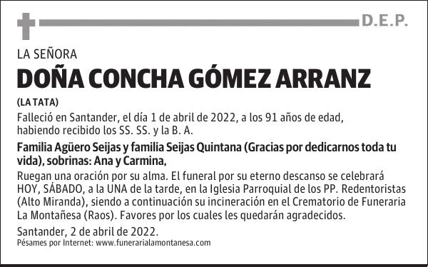 DOÑA CONCHA GÓMEZ ARRANZ