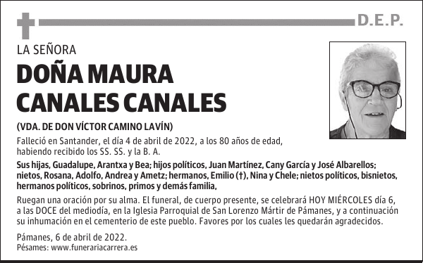 DOÑA MAURA CANALES CANALES