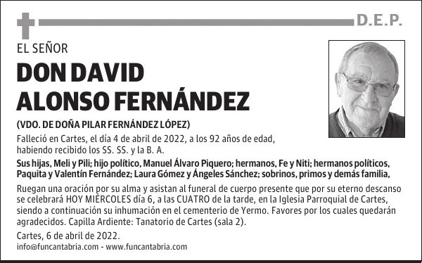 DON DAVID ALONSO FERNÁNDEZ