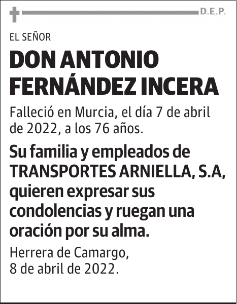 DON ANTONIO FERNÁNDEZ INCERA