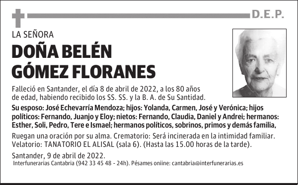 DOÑA BELÉN GÓMEZ FLORANES