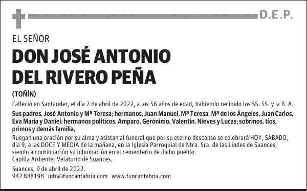 Don José Antonio del Rivero Peña