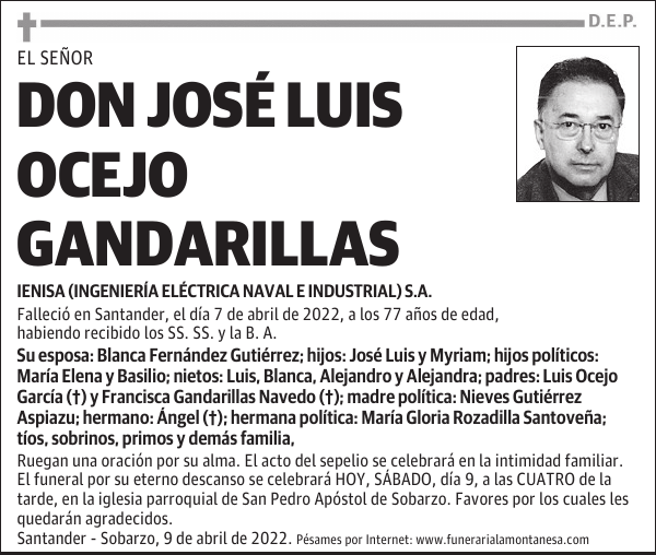 DON JOSÉ LUIS OCEJO GANDARILLAS