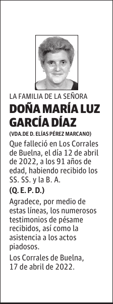 Dª. MARÍA LUZ GARCÍA DÍAZ