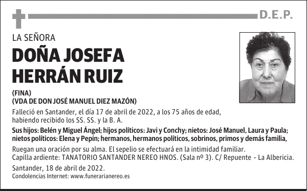DOÑA JOSEFA HERRÁN RUIZ