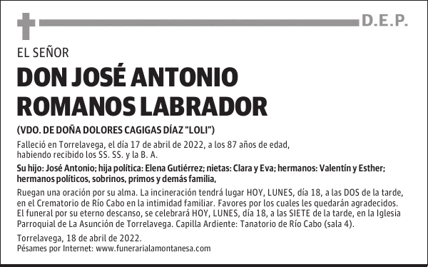 DON JOSÉ ANTONIO ROMANOS LABRADOR