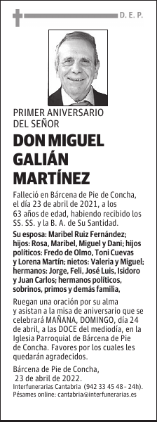 D. MIGUEL GALIÁN MARTÍNEZ