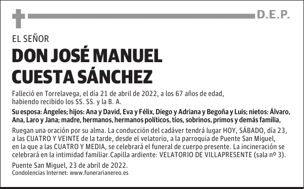 DON JOSÉ MANUEL CUESTA SÁNCHEZ