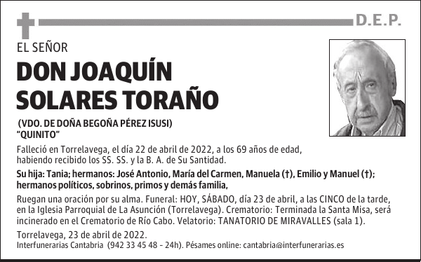 D. JOAQUÍN SOLARES TORAÑO