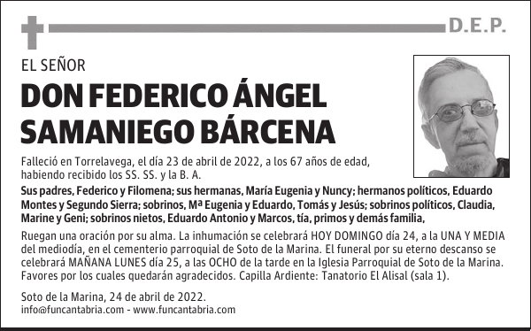 DON FEDERICO ÁNGEL SAMANIEGO BÁRCENA