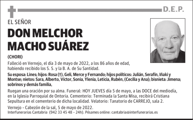 DON MELCHOR MACHO SUÁREZ