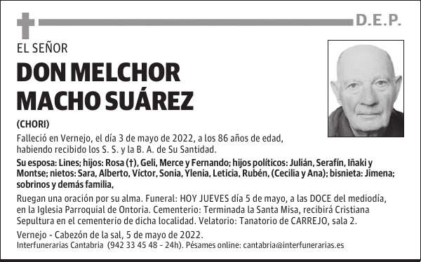 DON MELCHOR MACHO SUÁREZ