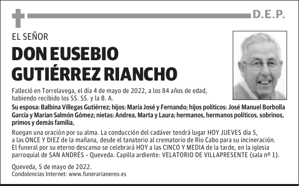 DON EUSEBIO GUTIÉRREZ RIANCHO