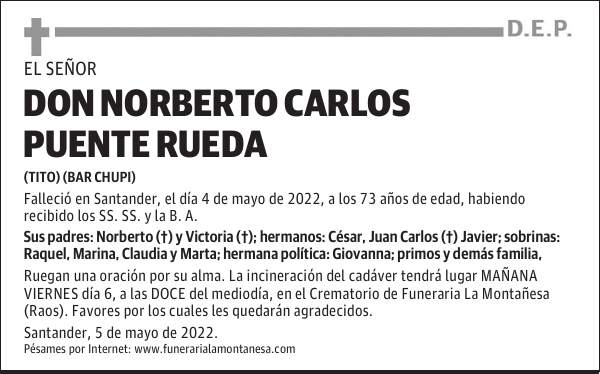 DON NORBERTO CARLOS PUENTE RUEDA