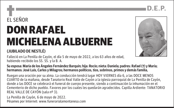 DON RAFAEL MICHELENA ALBUERNE