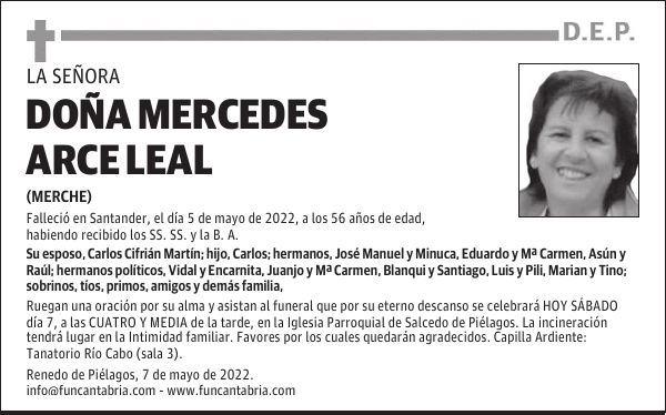 DOÑA MERCEDES ARCE LEAL