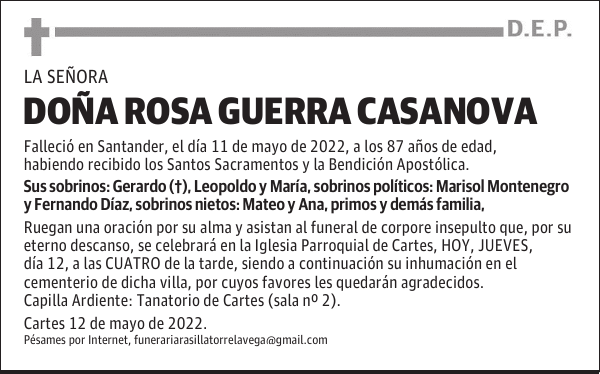 Doña Rosa Guerra Casanova