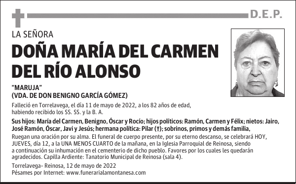 DOÑA MARÍA DEL CARMEN DEL RÍO ALONSO