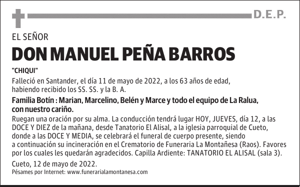 DON MANUEL PEÑA BARROS