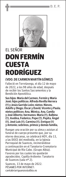 DON FERMIN CUESTA RODRÍGUEZ