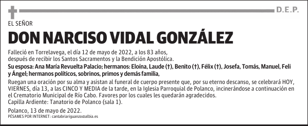 DON NARCISO VIDAL GONZÁLEZ