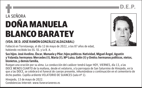 DOÑA MANUELA BLANCO BARATEY